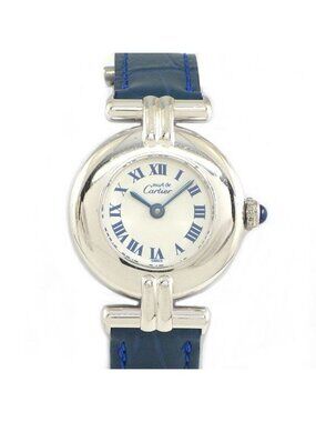 Cartier Watch Must Colise White Dial Roman Index SS Cowhide Quartz Analog
